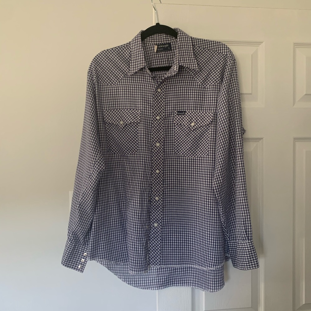 Vintage Wrangler button up shirt/ Plaid western